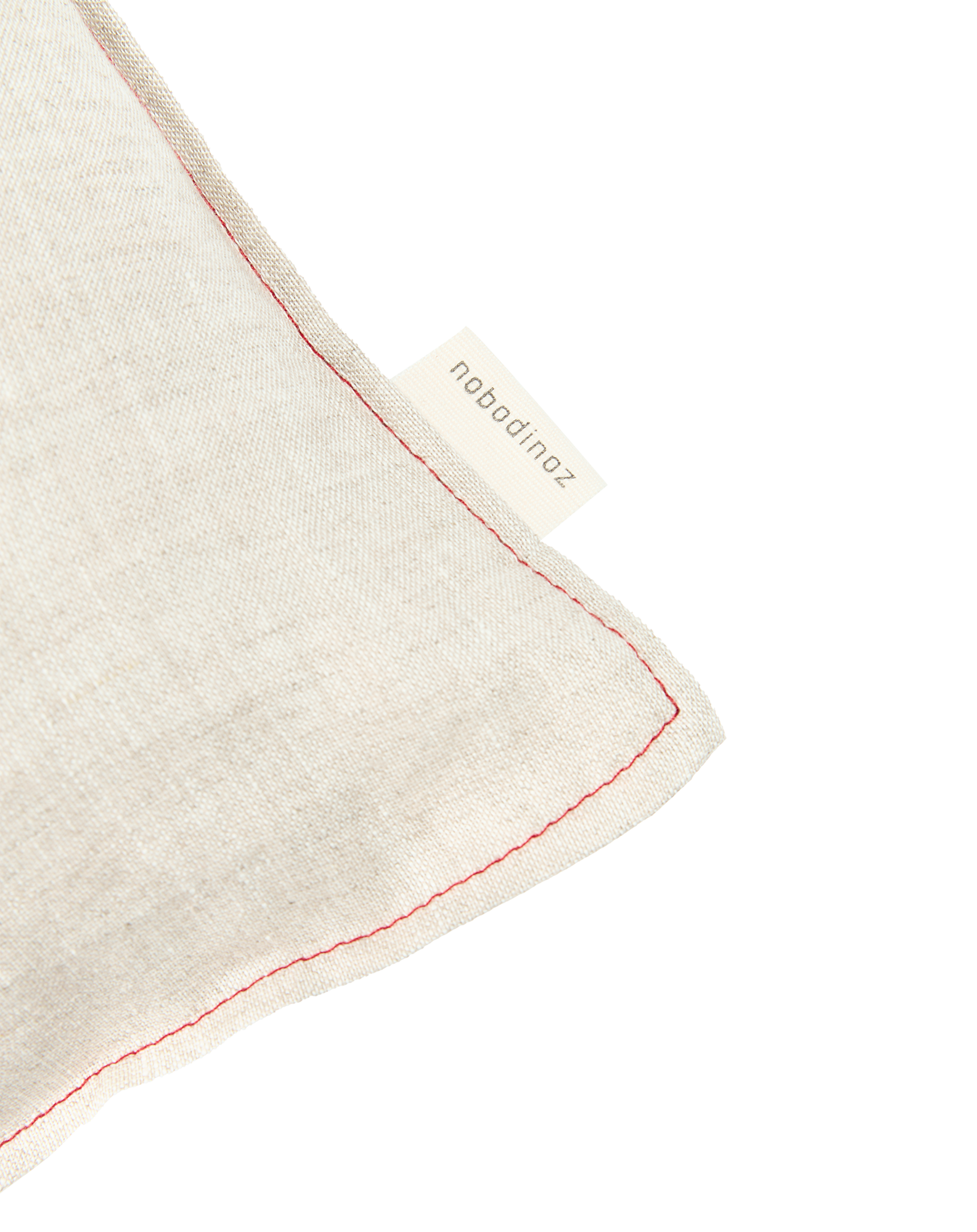 Coussin carré brodé l1n0 en lin français lavé | Blanc