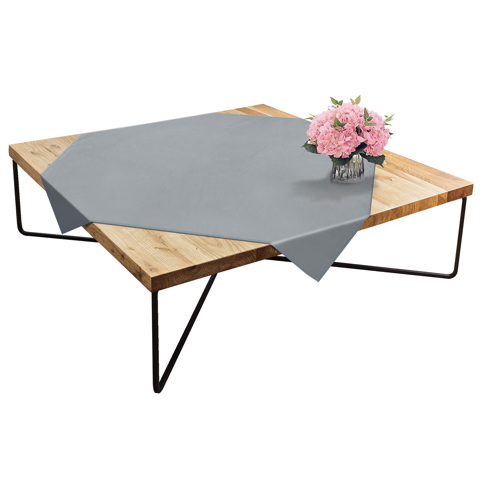 Tischdecke - grau - uni - 80x80 cm