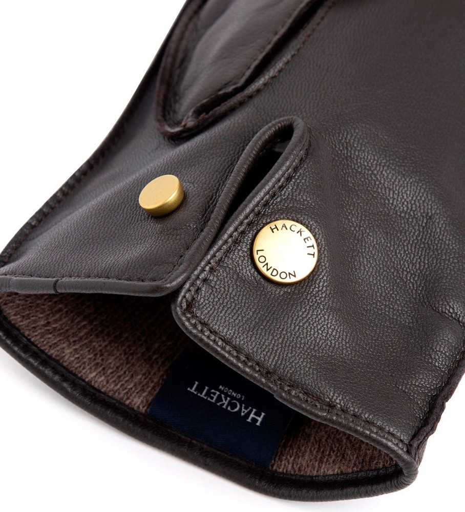 Luvas Hackett Portland em couro marrom