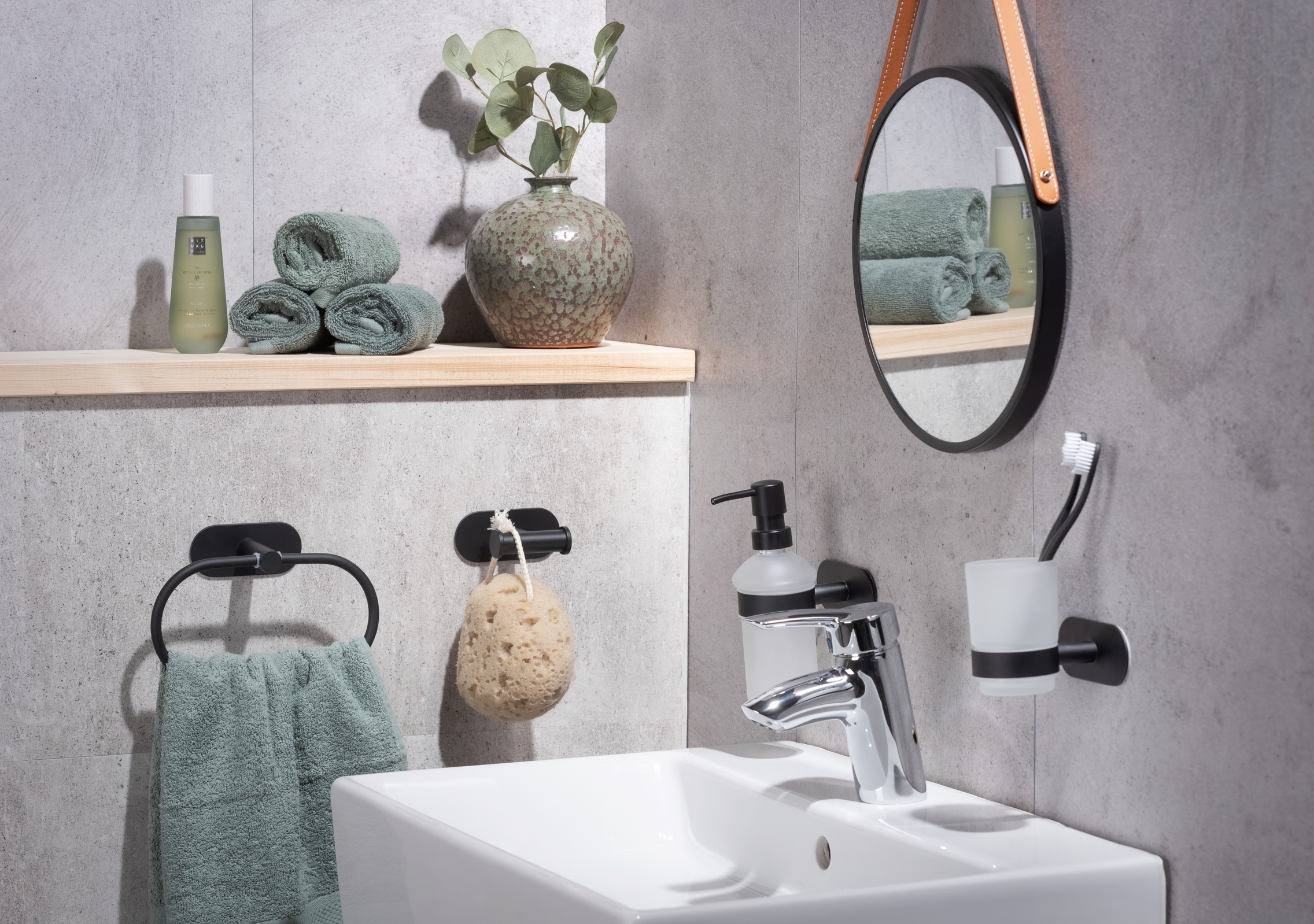 Wenko Orea turbo-loc haak duo RVS zwart mat