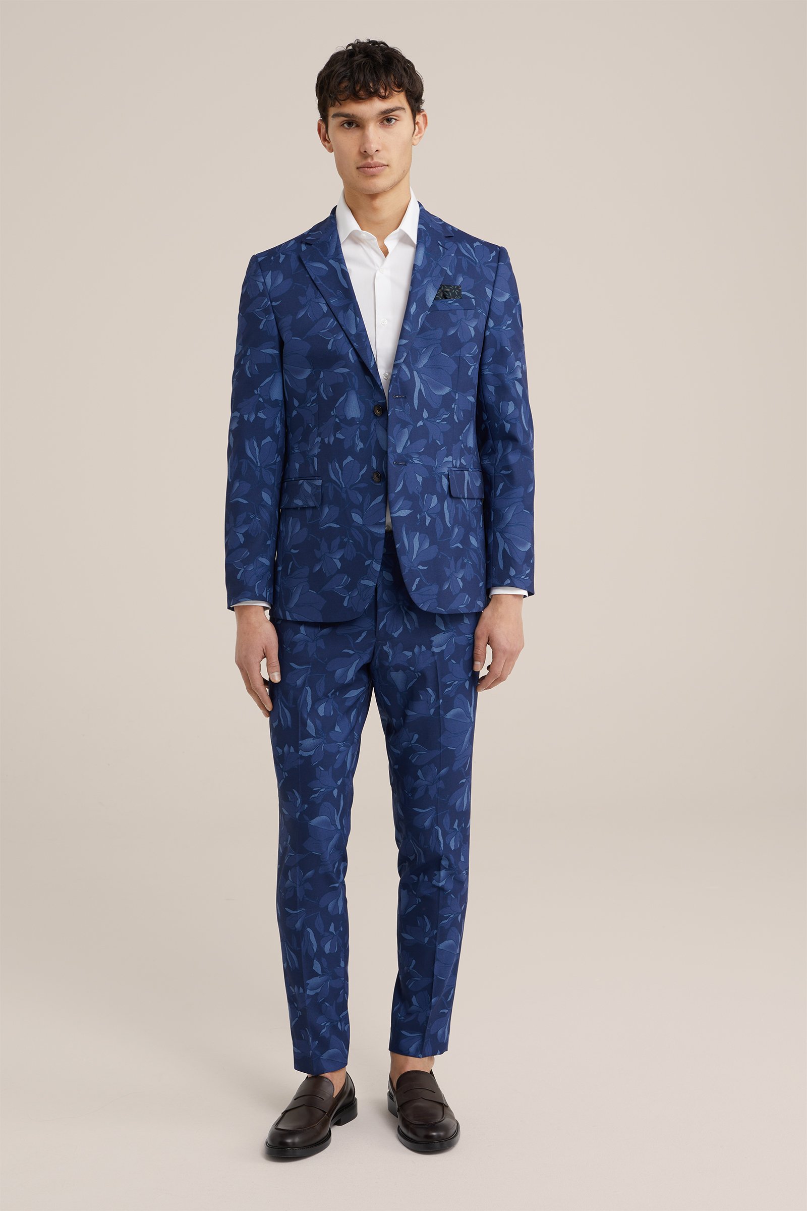 slim fit blazer met dessin WE Fashion Kobaltblauw