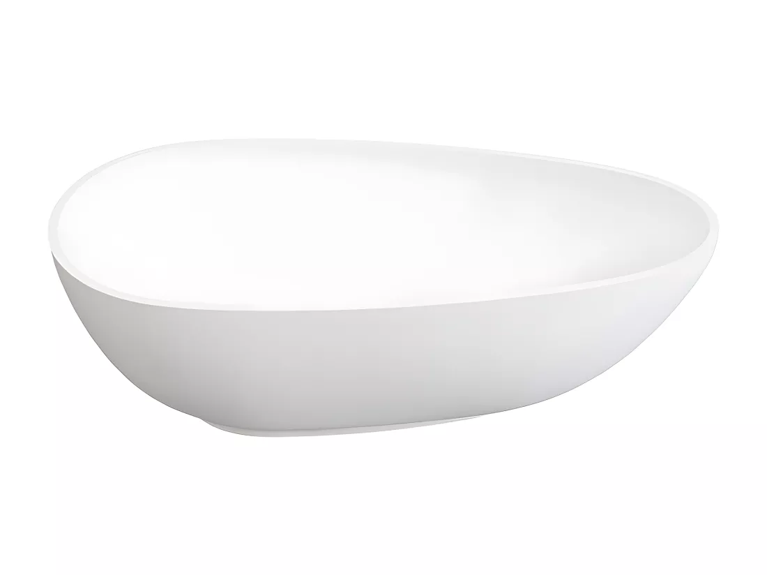 Baignoire îlot asymétrique en solid surface - 268 L - 172 x 83 x 53 cm - Blanche - FENICE