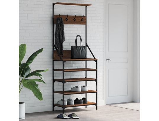 VIDAXL - Penderie Porte-vêtements et rangement des chaussures chêne marron