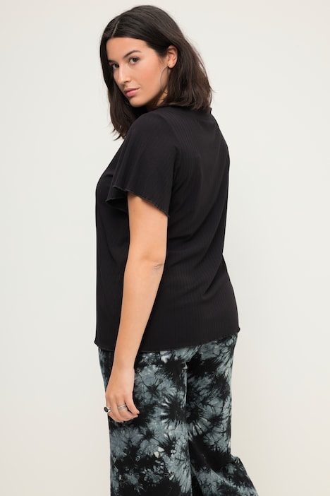 Rippshirt, Classic Shape, V-Ausschnitt, Flügel-Halbarm