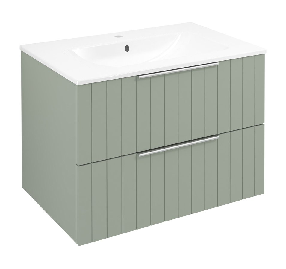 Sapho Cirasa wastafel onderkast met ribbelfront 70x46x52cm groen