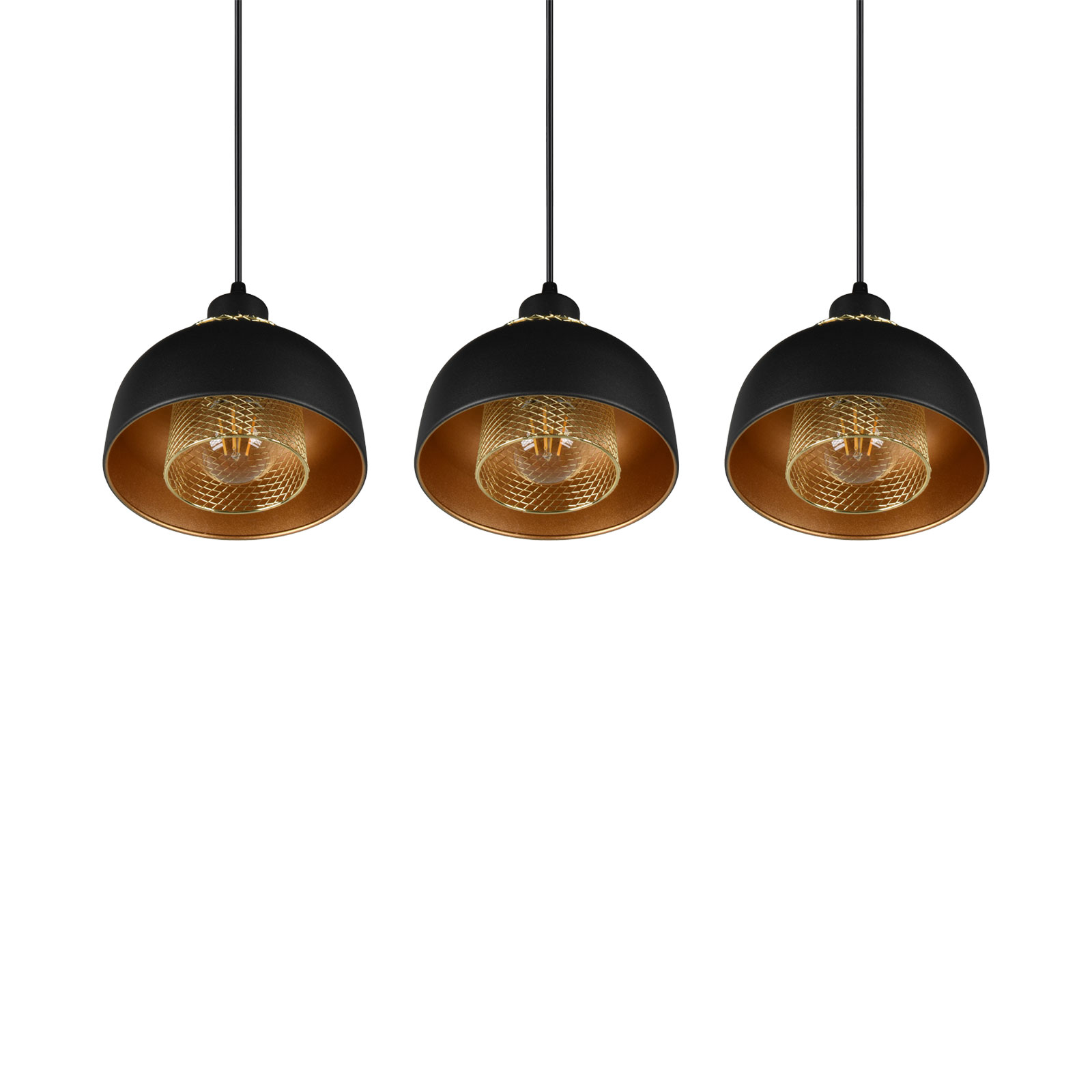 Pendelleuchte - schwarz - Industrial Style - 3-flammig