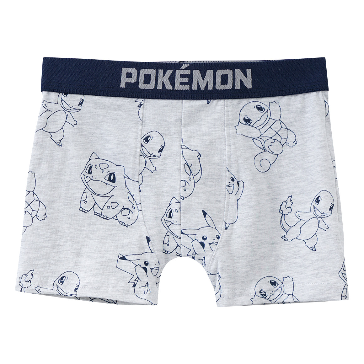 2 Pokémon Boxer mit Prints blaugrau / hellgrau
