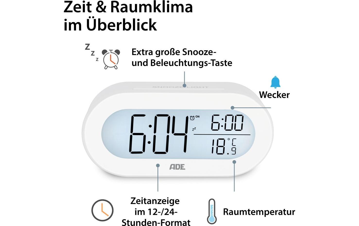 Digitalwecker WeissWecker mit digitaler Anzeige