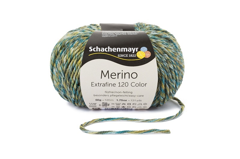 Handstrickgarn MERINO EXTRAFINE COLOR 120 - olive-gold-color - 50g
