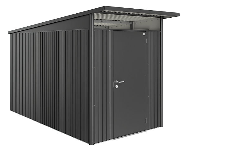 Abri de jardin simple porte Biohort AvantGarde A4 en métal coloris gris foncé métallique ép.0,53 mm surface extérieure 6,84 m²