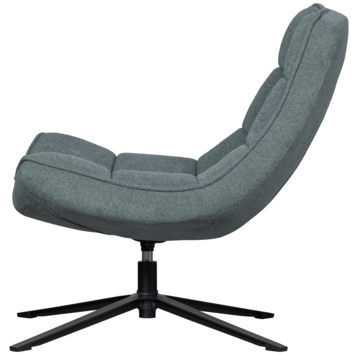 WOOOD fauteuil Maudi blue stone polyester stof draaibaar