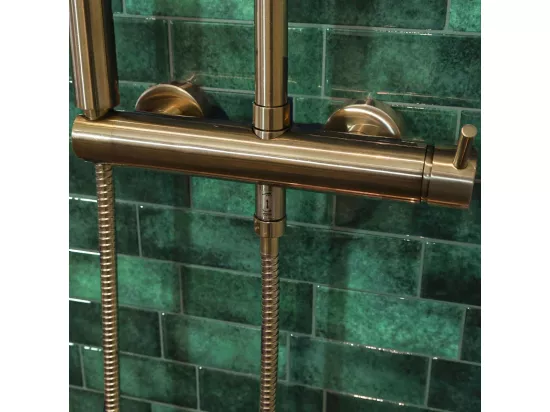 Kiwo colonne de douche mécanique or - Essebagno