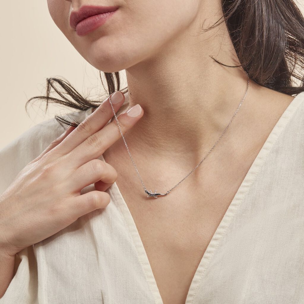 Collier Oya Argent Blanc Oxyde De Zirconium