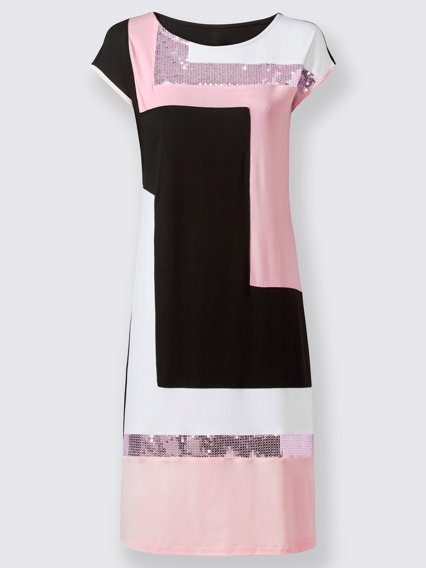 Robe patchwork orné de paillettes brillantes