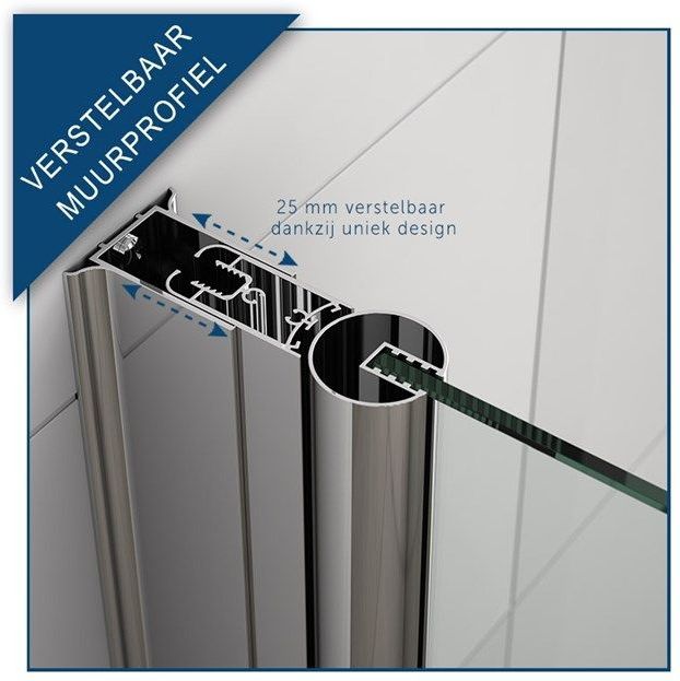 Zircon Essence Douchecabine | 100x90 cm Chroom Helder glas Draaideur Rechthoek