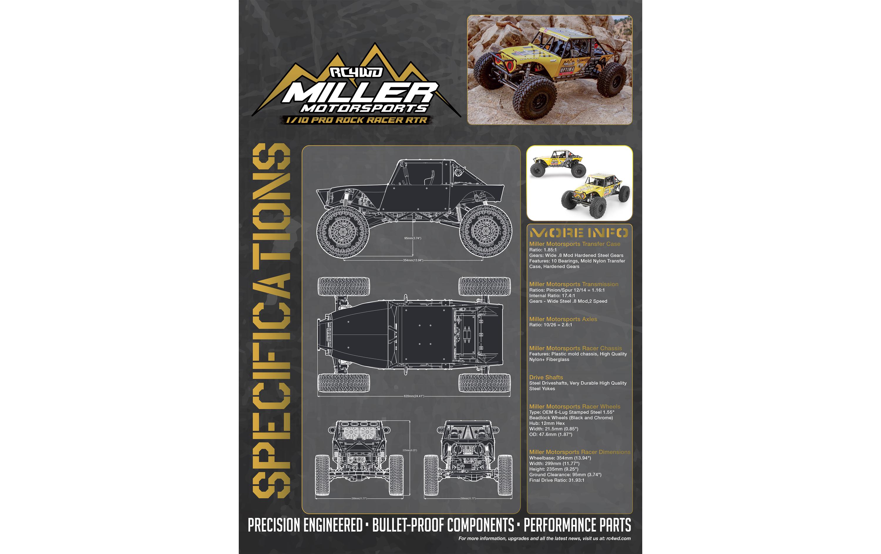 Miller Motorsports Pro Rock Racer 1:10 RTR<br>Scale Rockracer mit 2-Gang Getriebe und Differentialsperren