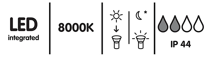 Balise à piquer LED à énergie solaire IP44 0.24W Ø19,5cm H.74,5cm acier inoxydable