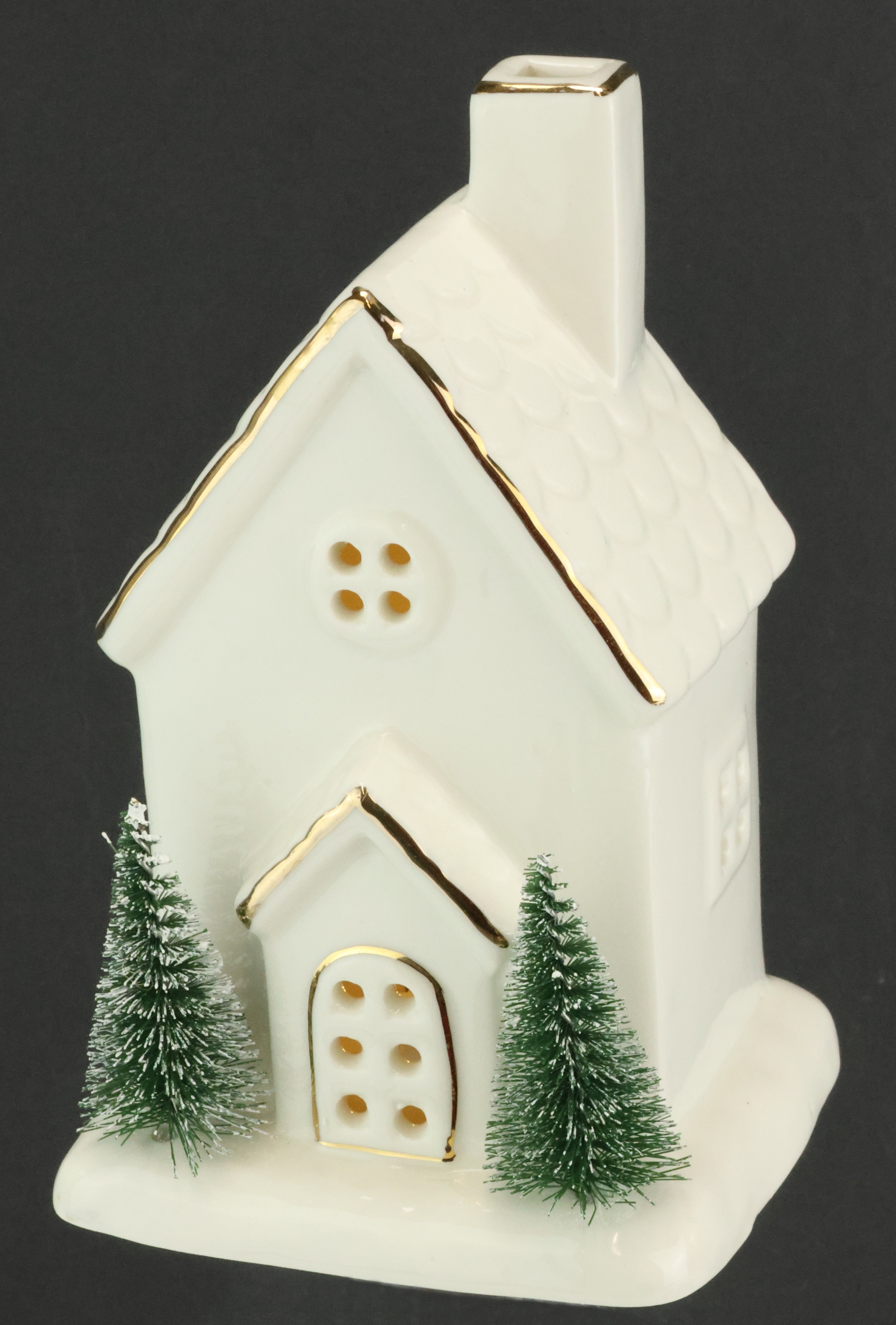 I.GE.A. LED-Dekofigur »LED-Haus« Dekoobjekt LED batteriebetrieben Weiss Gold Weihnachtsdeko