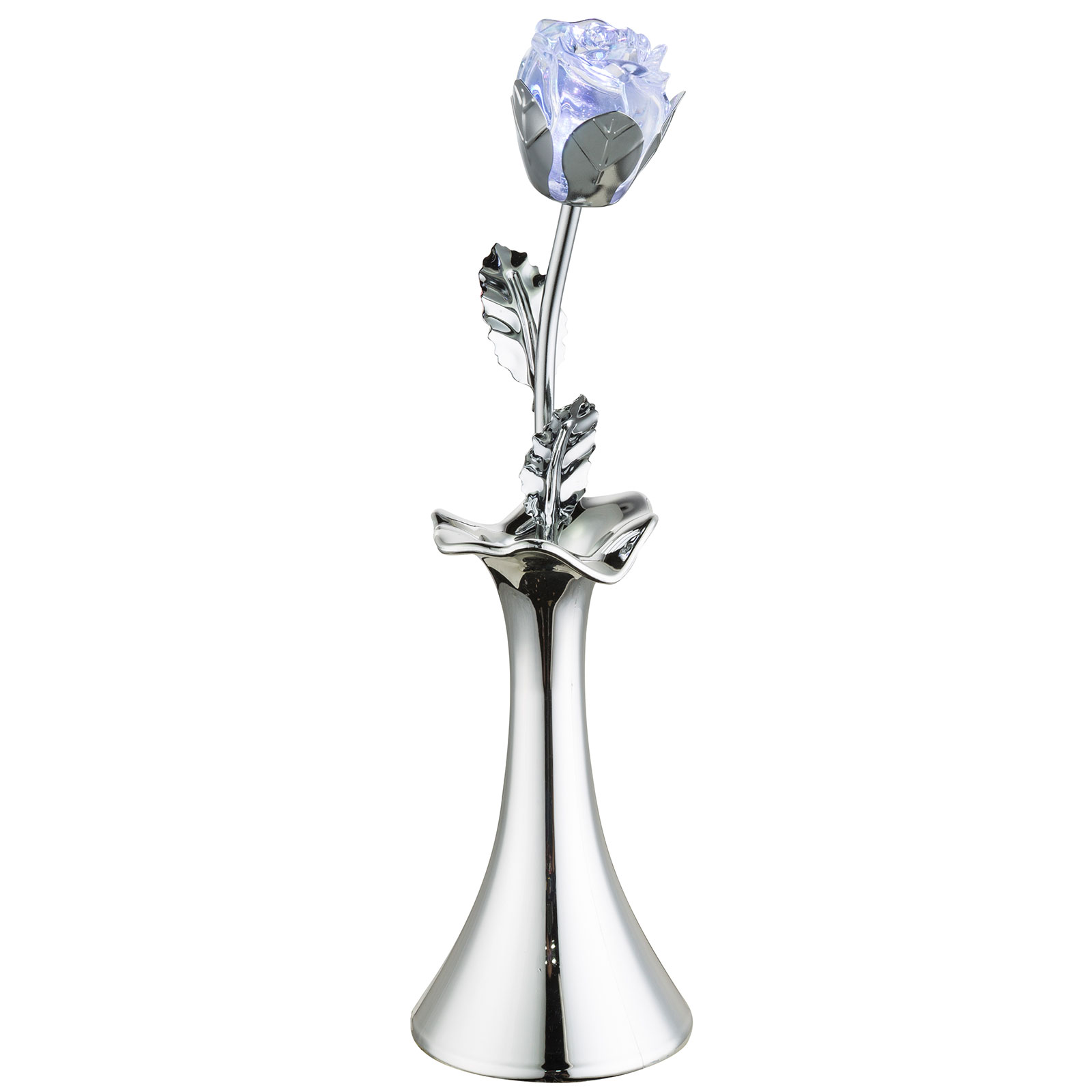 RGB-LED-Deko-Rose - chromfarben - mit Farbwechsel