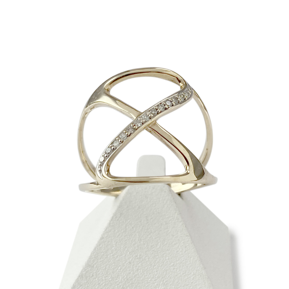 Bague d'occasion or 375 2 tons diamants