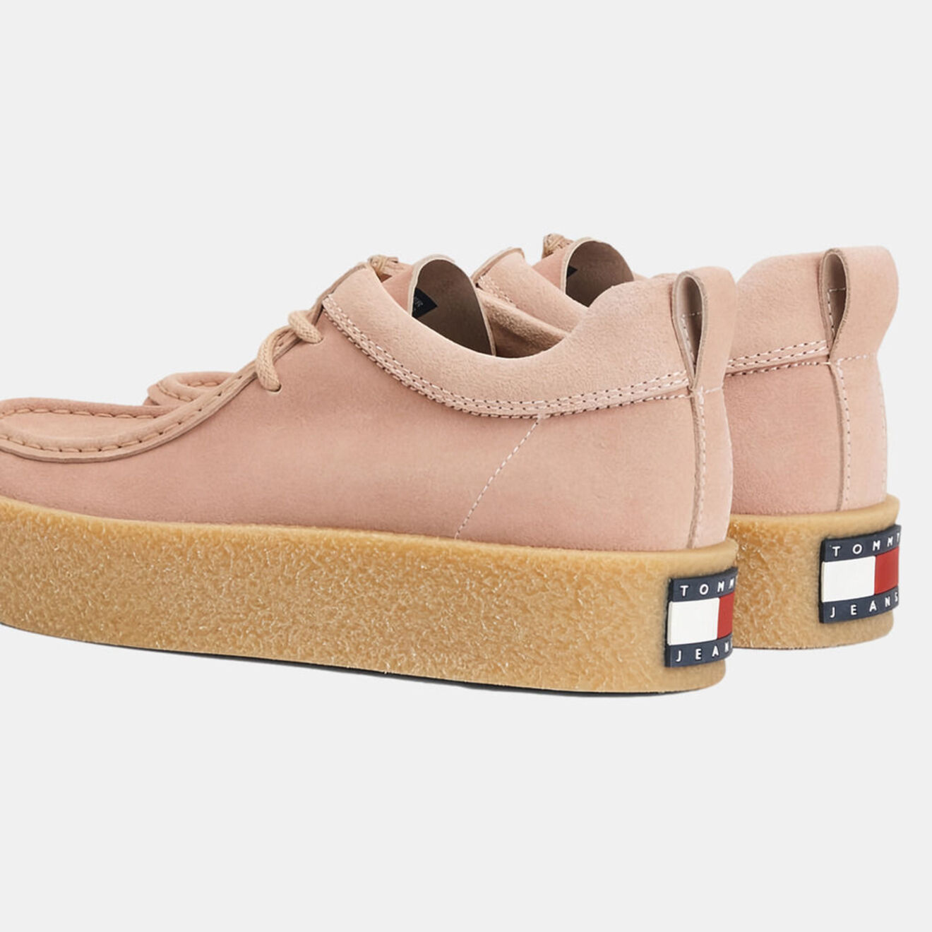 Tommy Hilfiger Mocassins en Velours de Cuir Wallabee roses