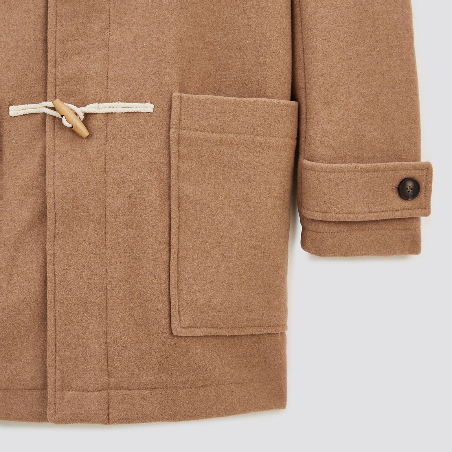 Manteau style duffle-coat avec capuche Beige