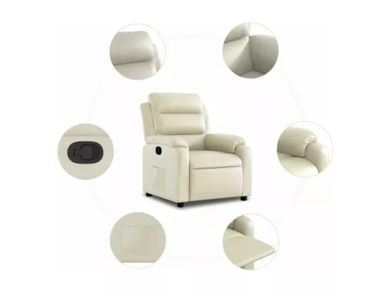 Fauteuil inclinable Crème Similicuir