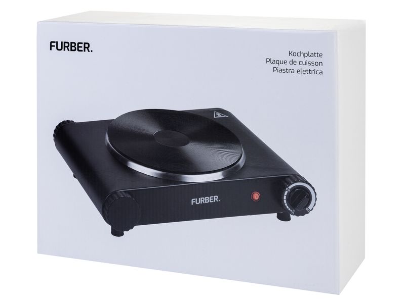 FURBER Kochplatte Schwarz, 1500 W Mobiles Kochfeld