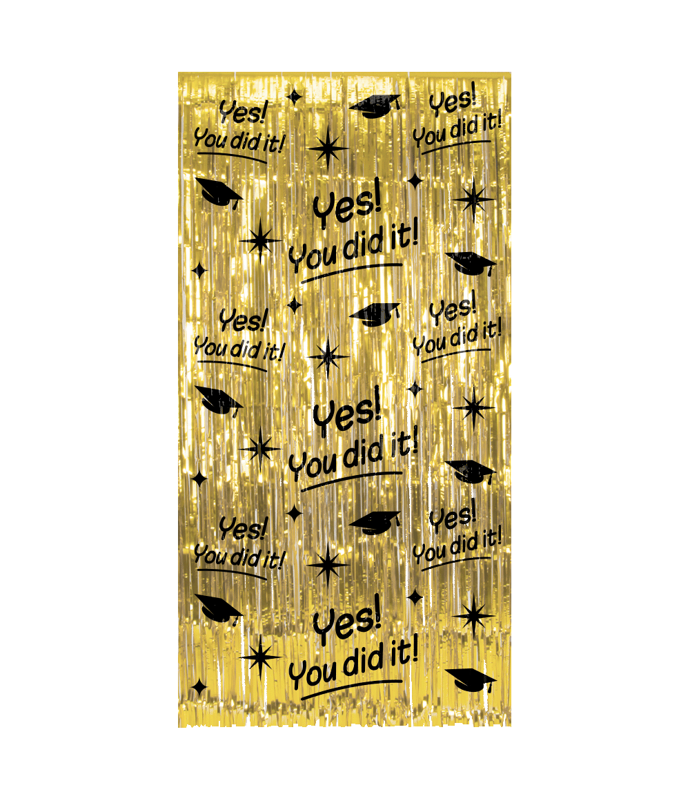 Geslaagd Deurgordijn Goud Zwart