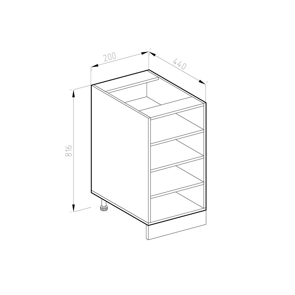 Vicco Regalunterschrank Küchenschrank Küchenzeile R-Line 20 cm Anthrazit Fächer