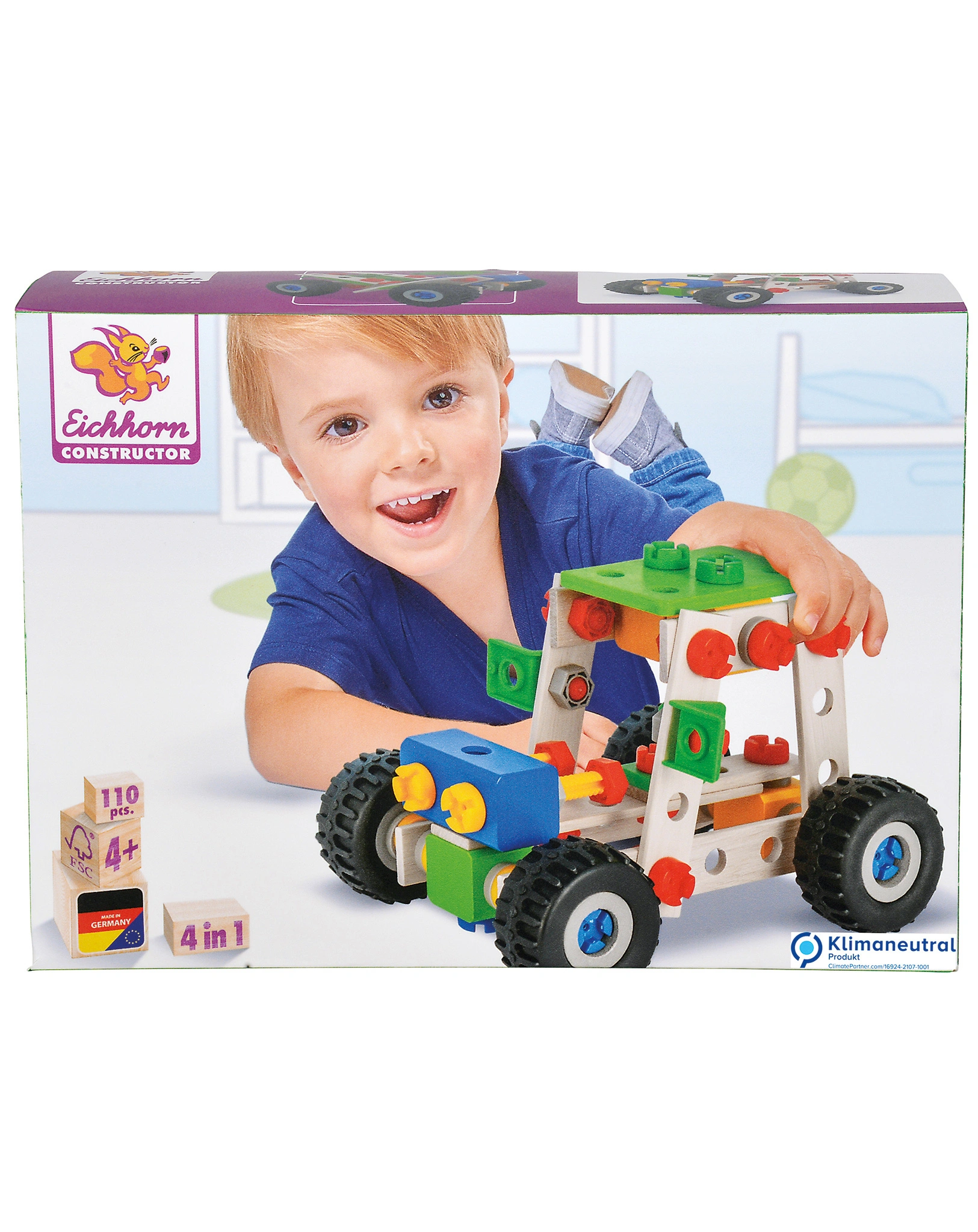 Holz-Quad CONSTRUCTOR 100-teilig in bunt