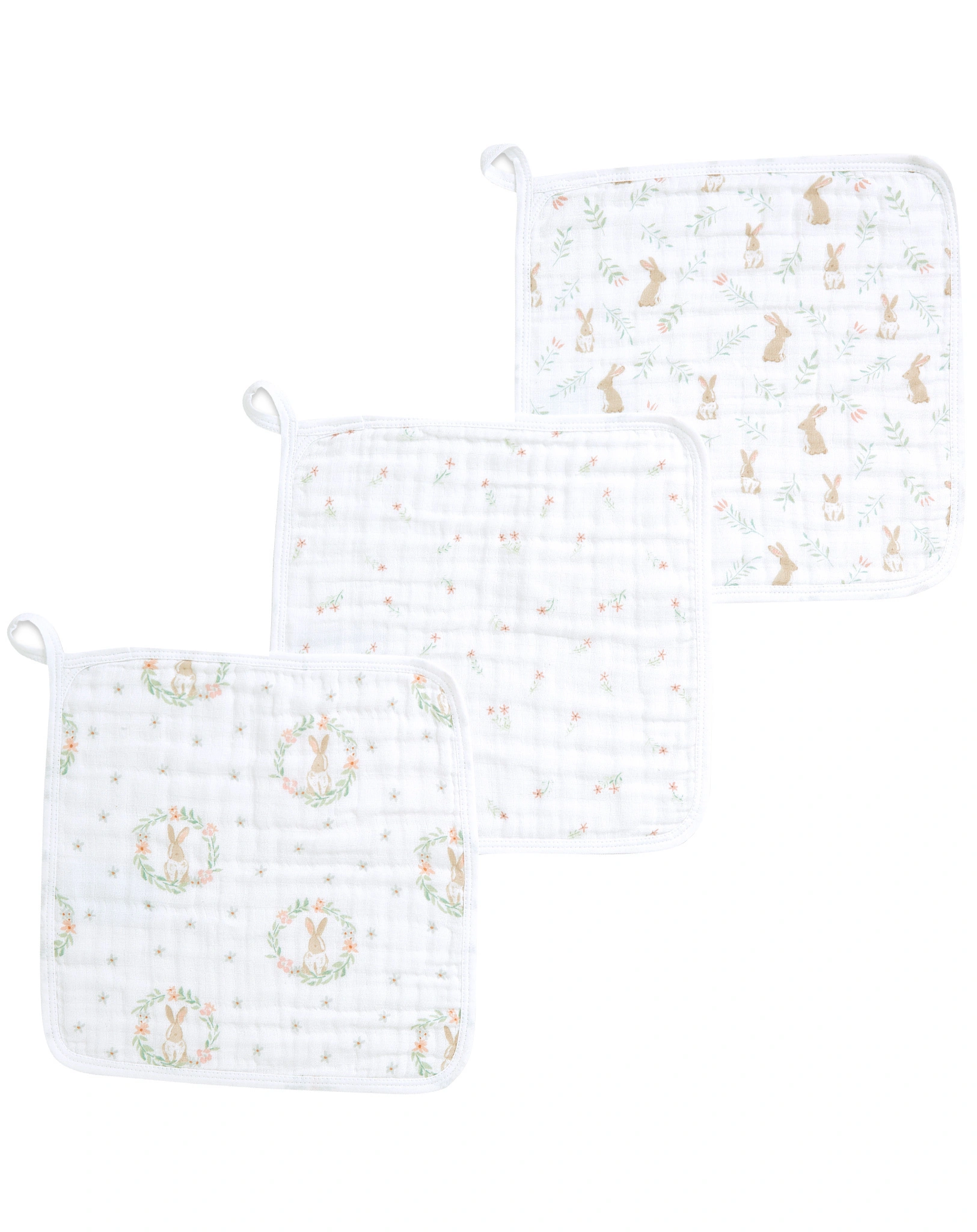 Waschlappen BLUSHING BUNNIES (30x30) 3er Pack