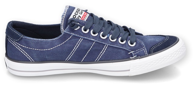 Dockers by Gerli Slip-On Sneaker  , Freizeitschuh, Retro Sneaker, Fake Schnürung, in cooler Jeansoptik