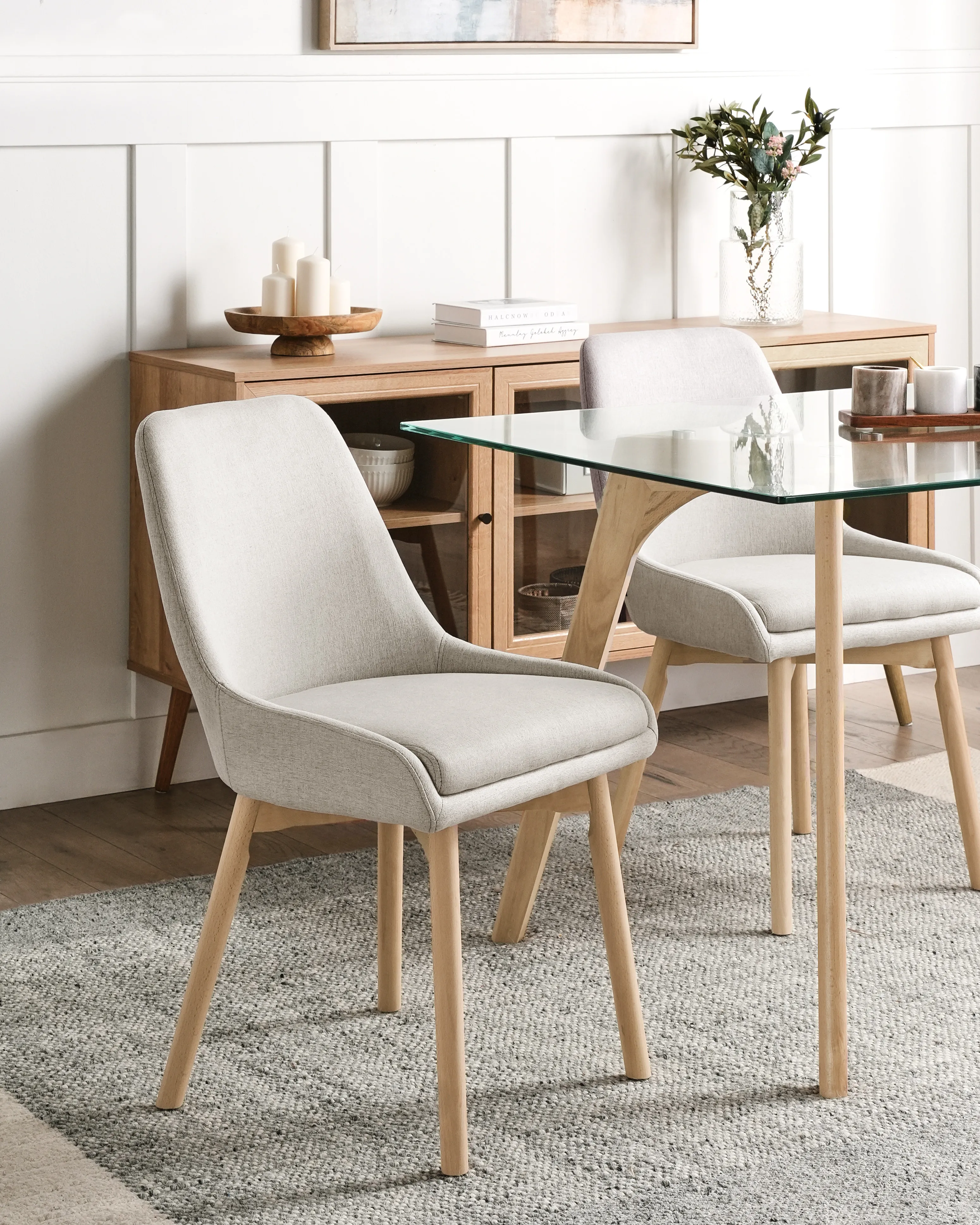 Set van 2 eetkamerstoelen MELFORT Lichtgrijs