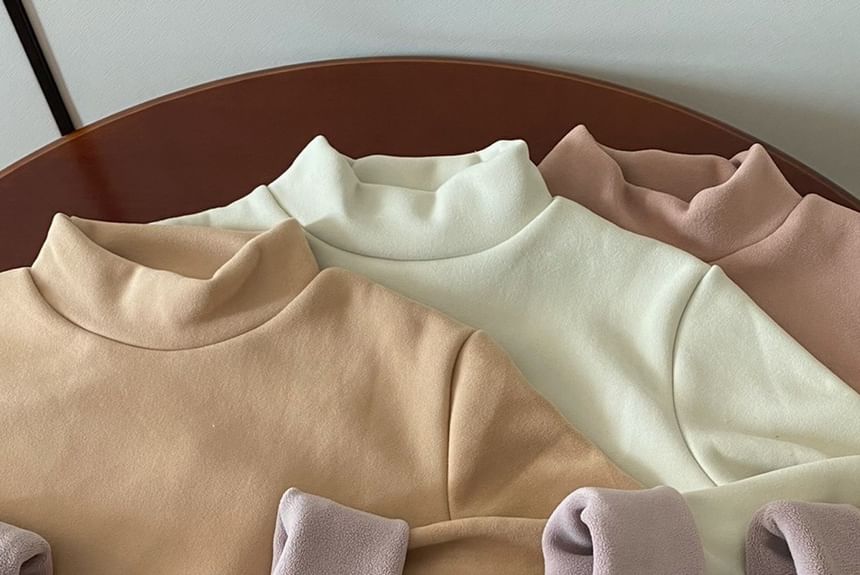 Girls Supply - Fleece T-shirt met lange mouwen en mockneck