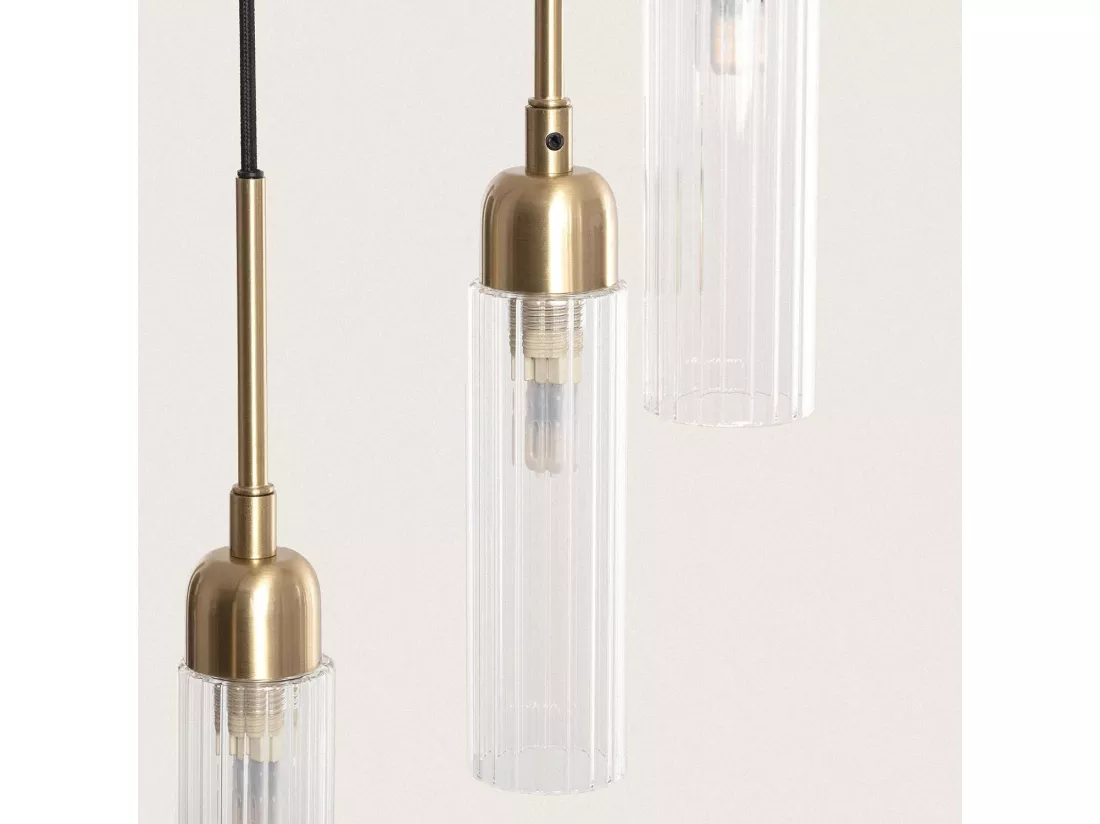 Suspension Métal et Verre Sest Iraide Doré