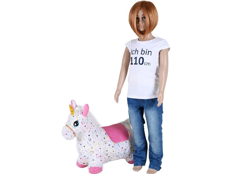 Knorrtoys Hüpftier Einhorn bunt inklusive Luftpumpe Aufblasbares Hüpfspielzeug