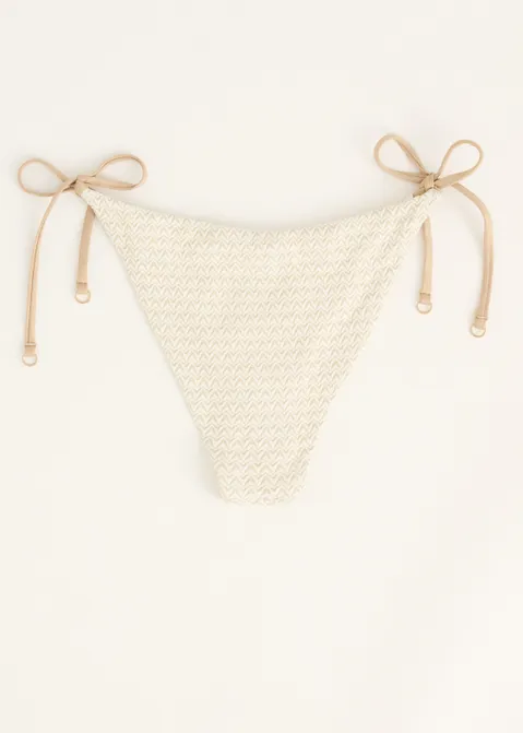Bikini broekje met lurex off-white (ECRU)
