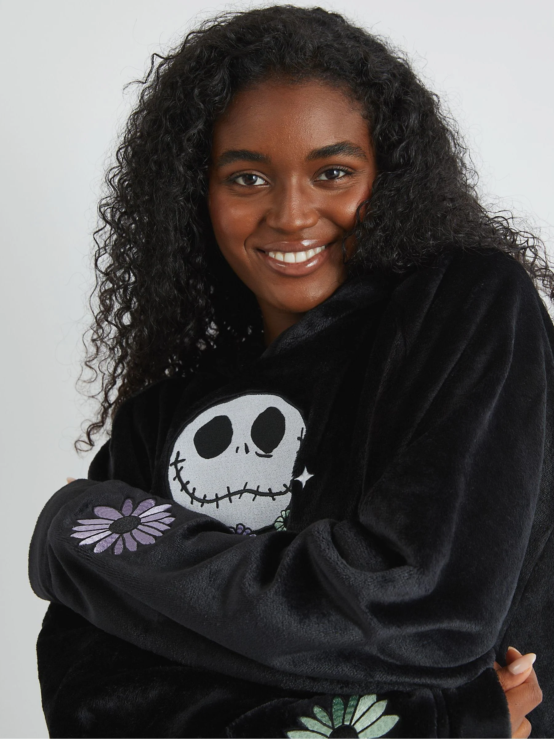 Skinnydip Disney Nightmare Before Christmas Embroidered Blanket Hoodie