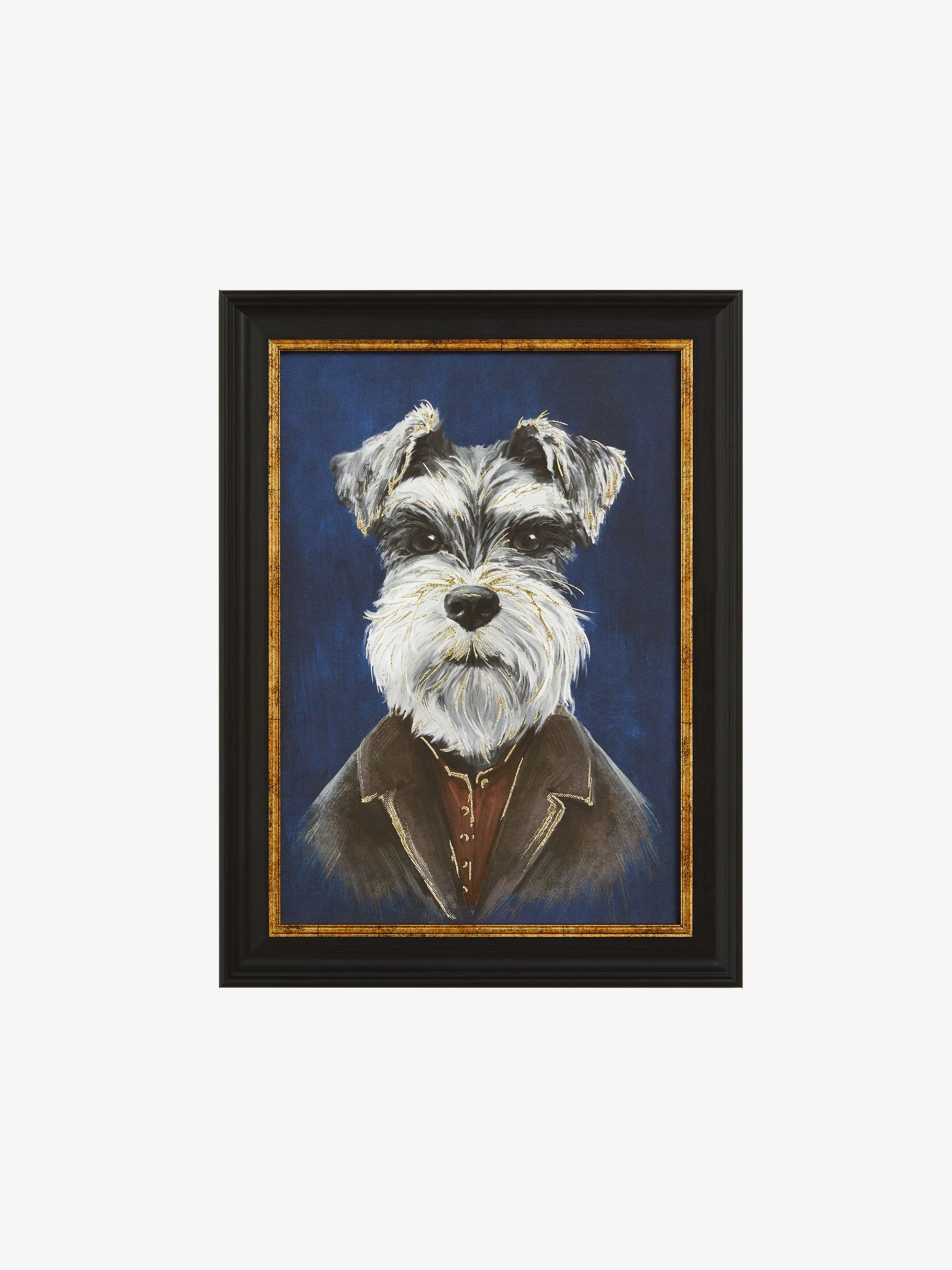 Geklede Schnauzer hond ingelijste wanddecoratie