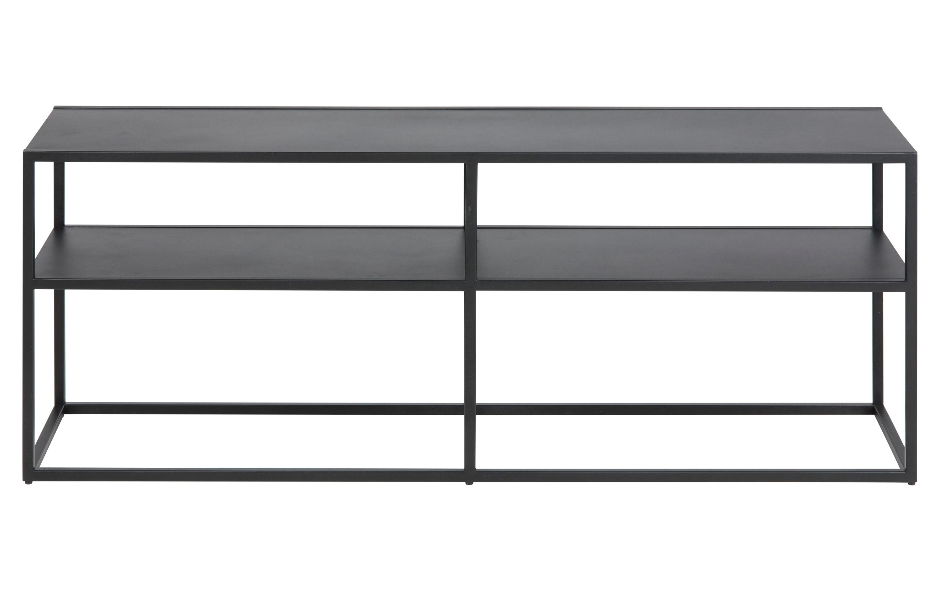 TV-Möbel Newton 120 x 30 x 46 cm, Schwarz<br>TV-Kommode