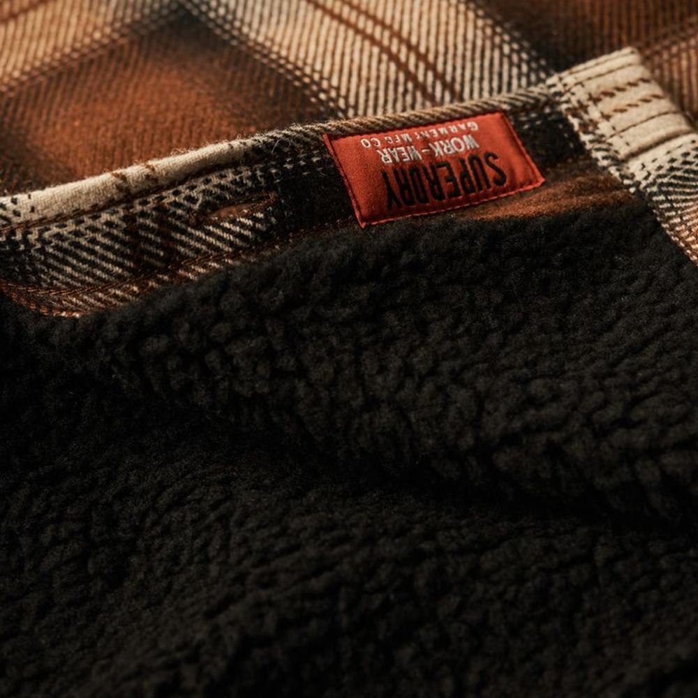Superdry Surchemise Marron/Gris Homme Superdry Wool Miller