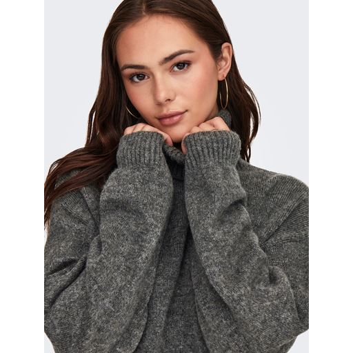 JDY Letty Striktrøje, Dark Grey Melange, L