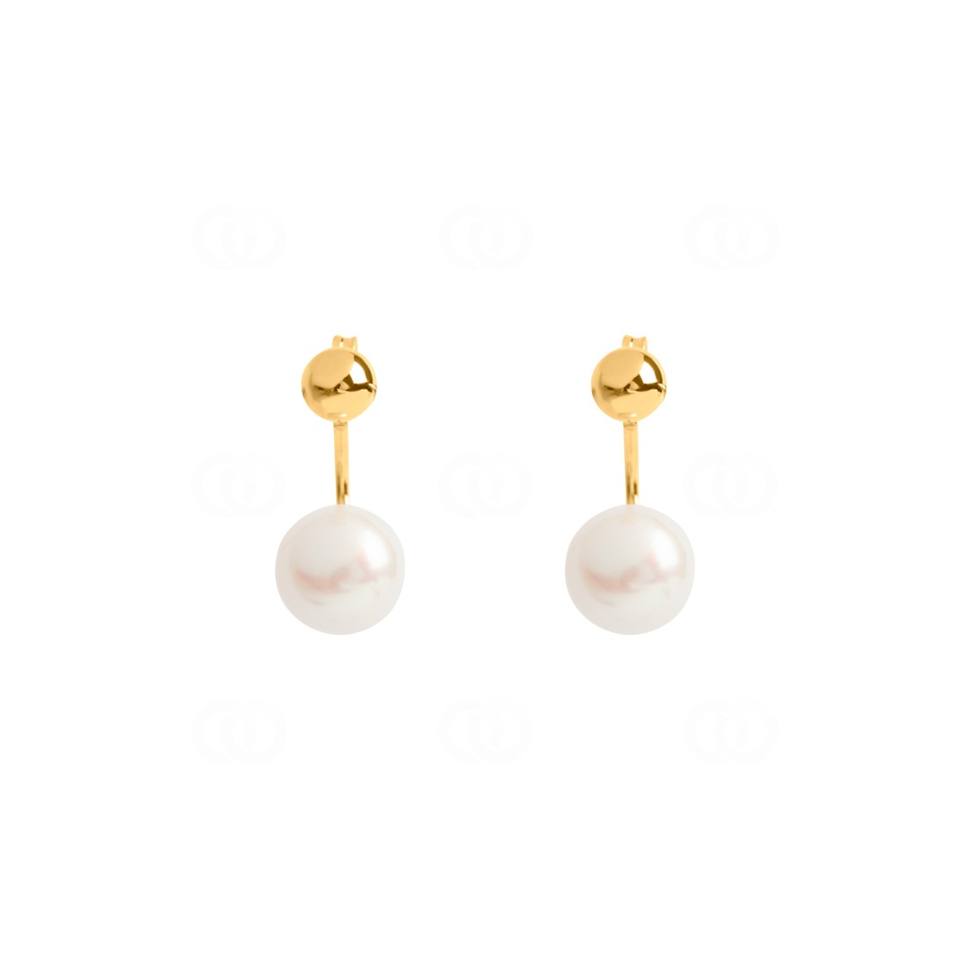 Ohrringe 750/18 K Gelbgold mit Süsswasserzuchtperle 8mm