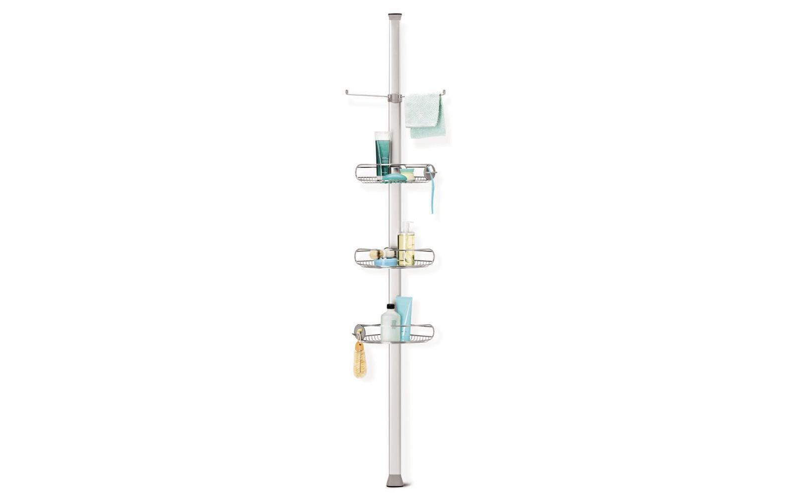 Duschmittelhalter Spann-Duschcaddy Silber<br>Duschcaddy mit verstellbaren Ablagen