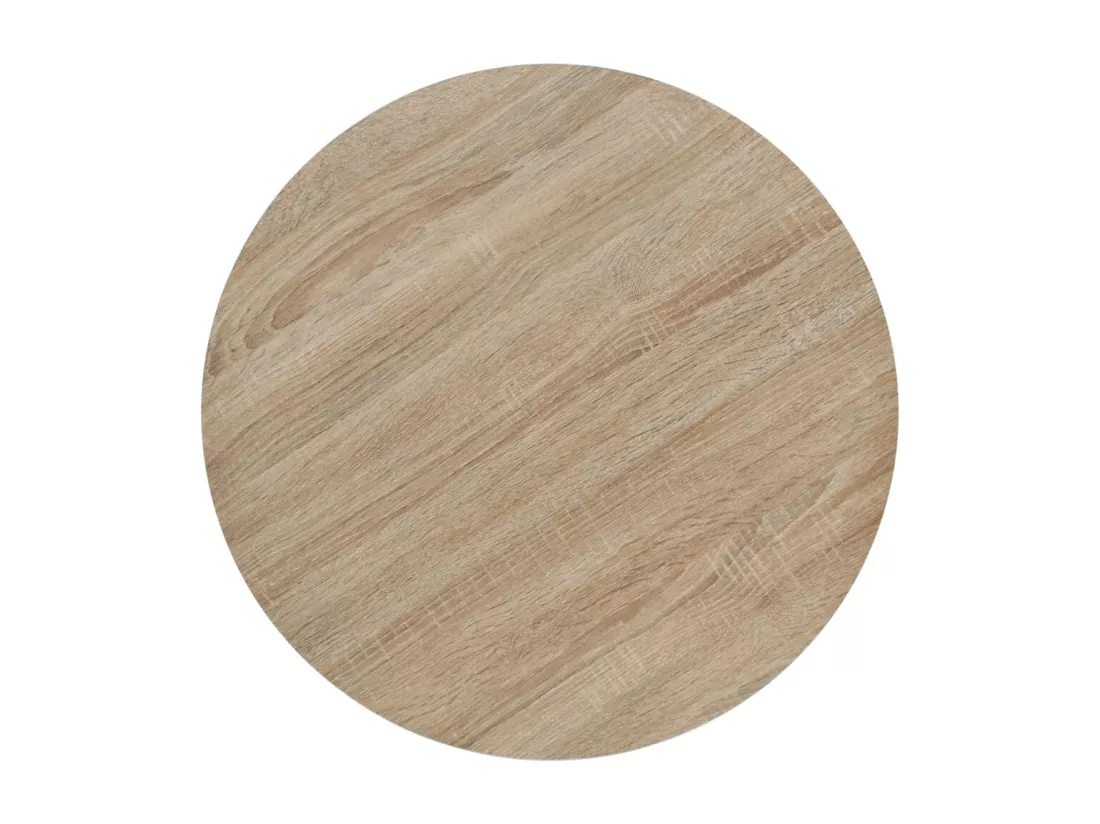 Table de bistro MDF et acier Rond 60 x 75 cm Couleur de chêne