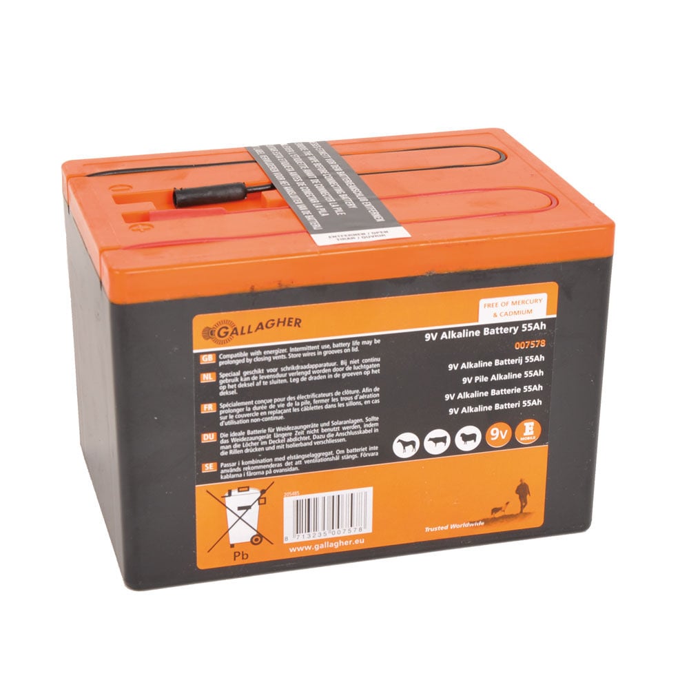 Gallagher Powerpack - Batterij - 11 cm - Oranje / zwart - 9V - 16 cm - 55 Ah