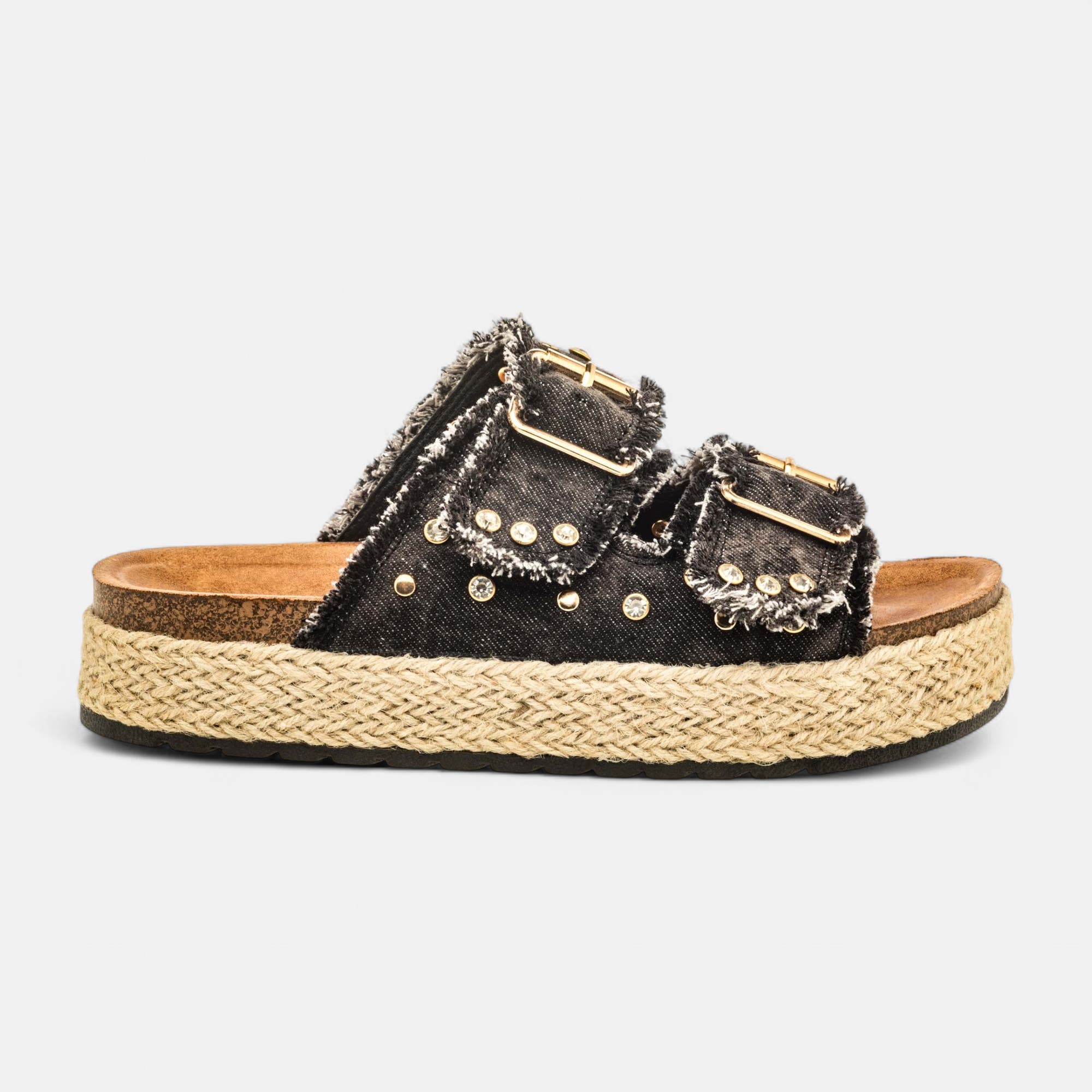 Mules semelle liège Femme noir