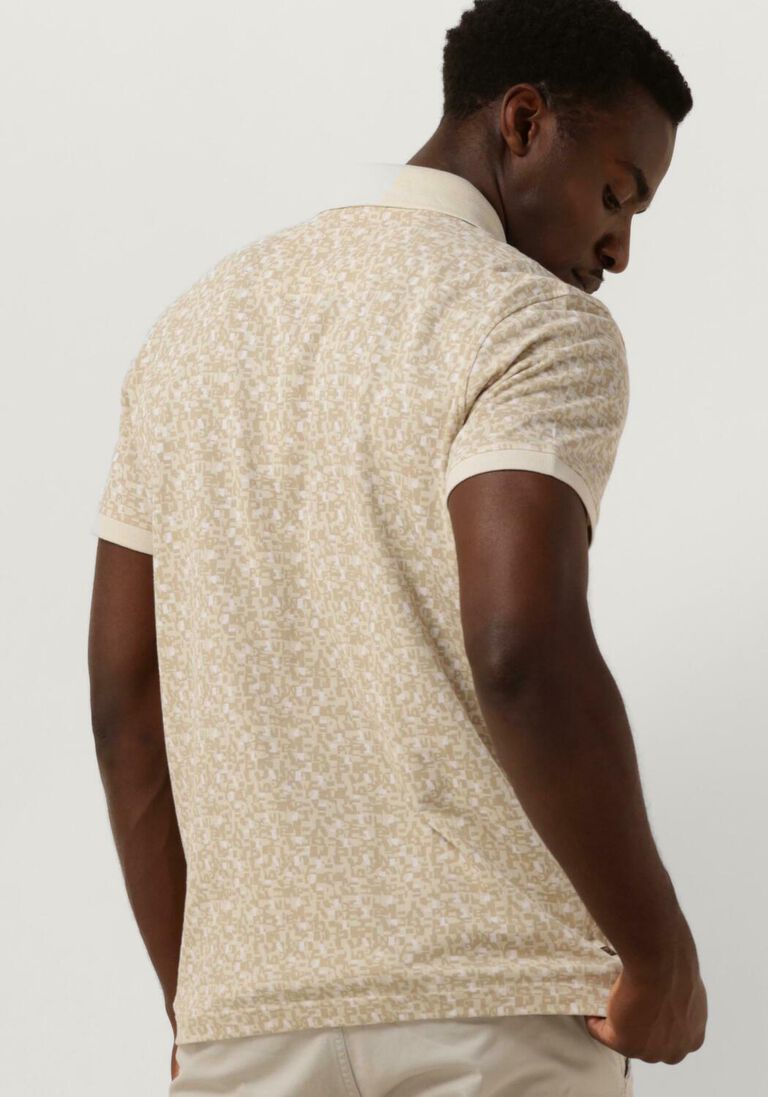 PME LEGEND beige pme legend polo short sleeve polo fine pique all over print