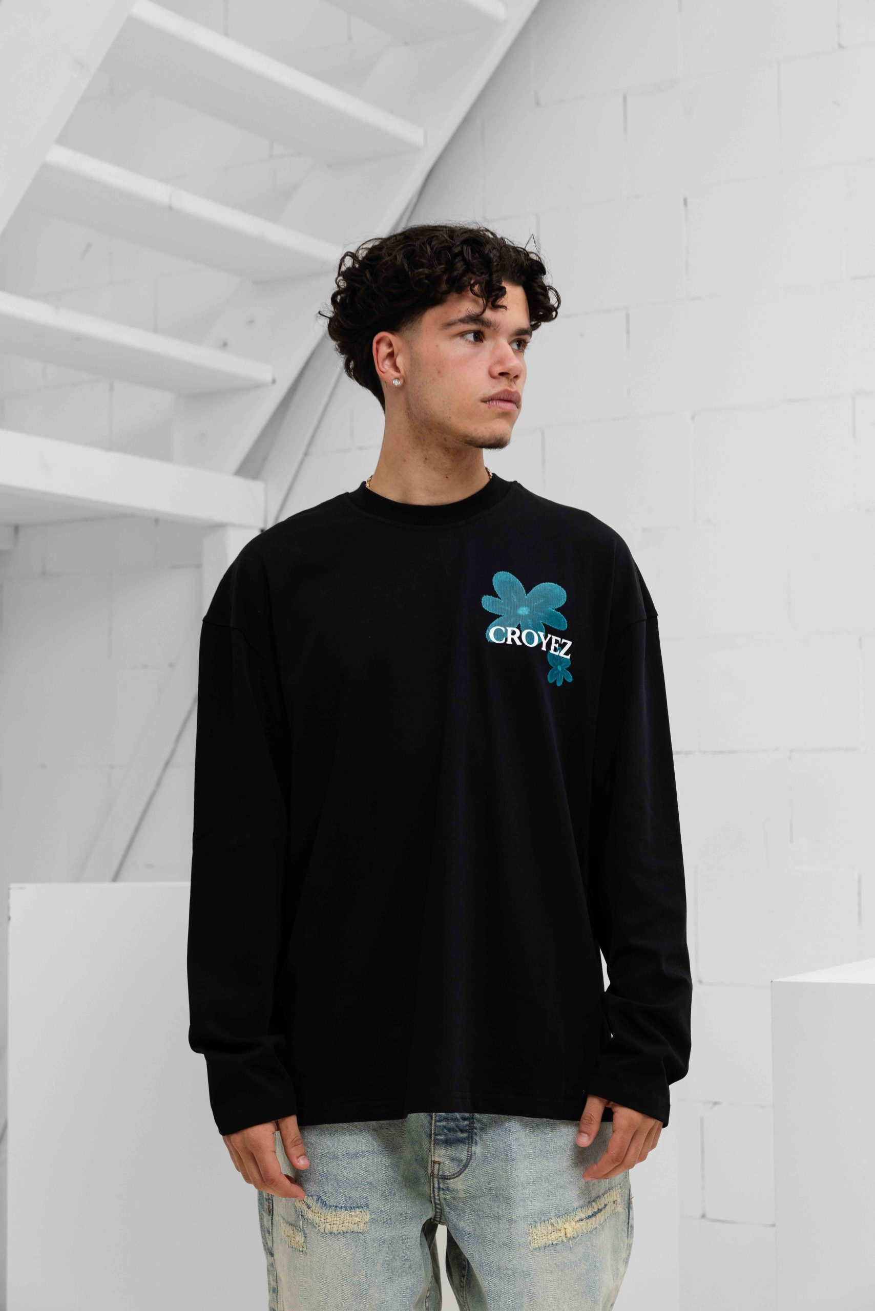 Croyez Botanique Longsleeve Heren Zwart/Blauw
